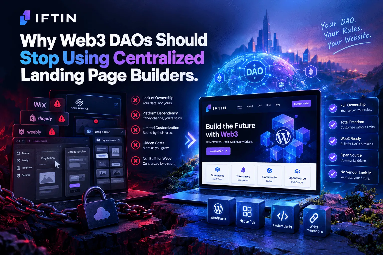 Why Web3 DAOs should stop using centralized landing page builders like Webflow and Squarespace